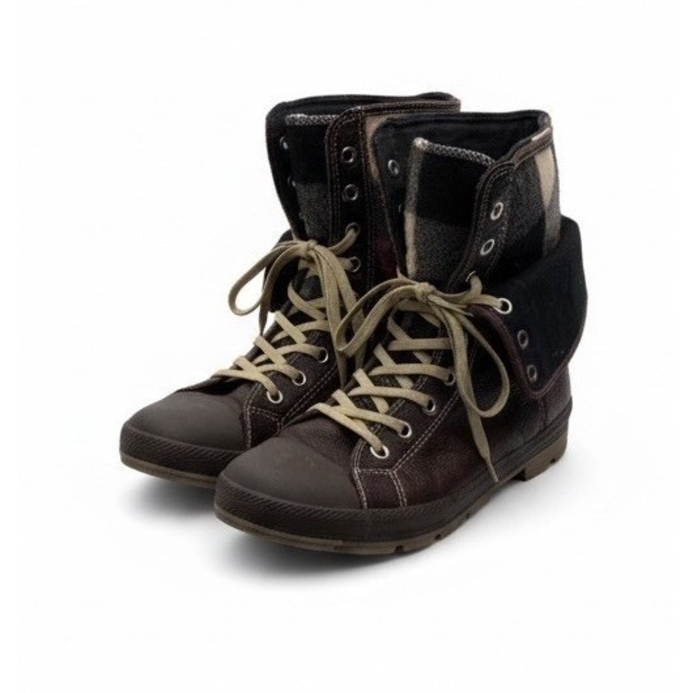 Woolrich Leather Lace-Up Combat Boots Men's 10.5 Women's 12 Brown